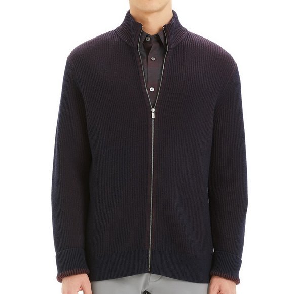 NWT Theory Mock Neck Zip Sweater in Merino Wool - Picture 4 of 10